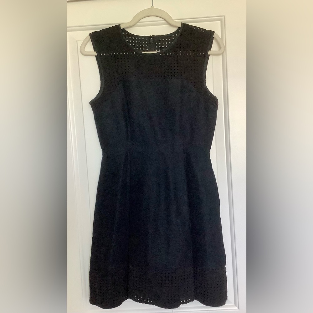 J. Crew Black Sleeveless A-line Dress with Cutout Detail & Pockets